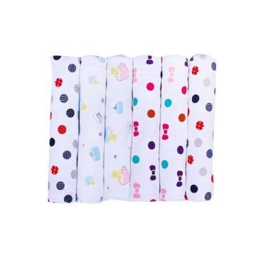 6 Set Of New Born Baby Reciever Sheets - Multi-Color - Discount Duuka